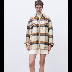 Zara plaid overshirt shacket premium NWT XS